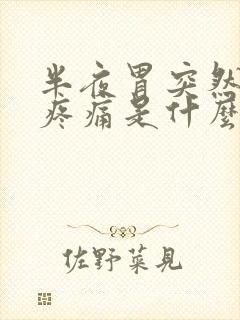 半夜胃突然剧烈疼痛是什么原因