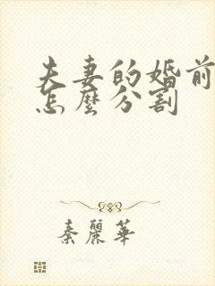 夫妻的婚前财产怎么分割封面