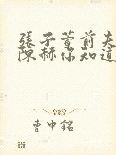 张子萱前夫出狱陈赫你知道吗