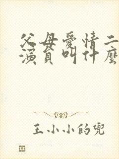 父母爱情二儿子演员叫什么