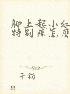 脚上起小红疙瘩特别痒怎么办