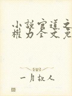 小说官道之绝对权力全文免费阅读封面