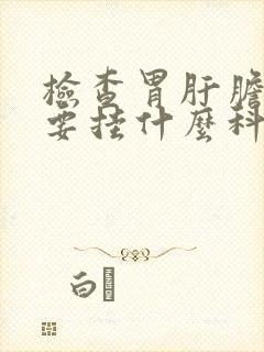 检查胃肝胆脾肾要挂什么科室