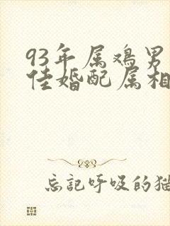 93年属鸡男最佳婚配属相