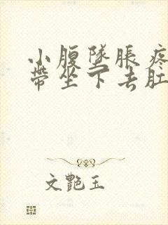 小腹坠胀疼痛连带坐下去肛门疼痛