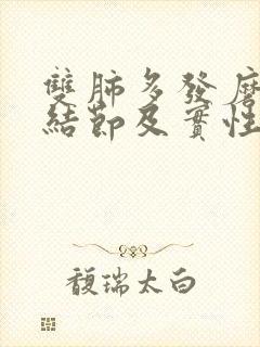 双肺多发磨玻璃结节及实性微小结节封面