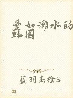 爱如潮水的视频韩国