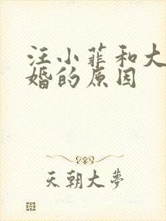 汪小菲和大s离婚的原因