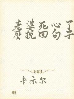 老婆死心了要怎么挽回句子封面