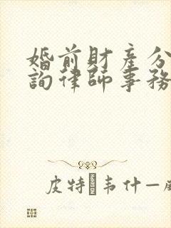 婚前财产分割咨询律师事务封面