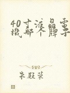 40寸液晶电视机哪个牌子好