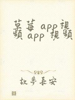 草莓 app视频 app 视频