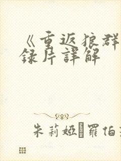 《重返狼群》纪录片详解