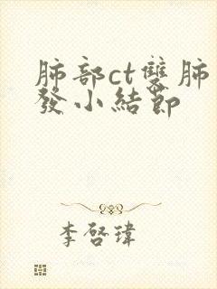 肺部ct双肺多发小结节