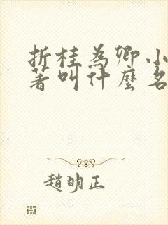 折桂为卿小说原著叫什么名字封面