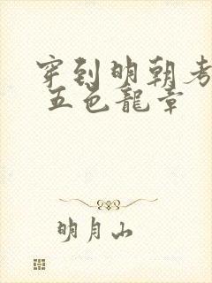 穿到明朝考科举 五色龙章