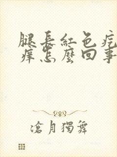 腿长红色疙瘩很痒怎么回事封面