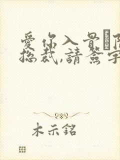 爱你入骨·隐婚总裁,请签字小说