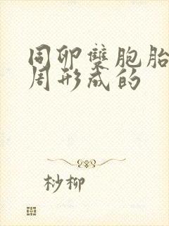 同卵双胞胎第几周形成的