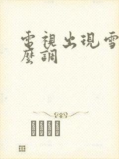 电视出现雪花怎么调