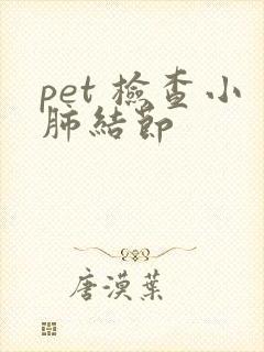 pet 检查小肺结节封面