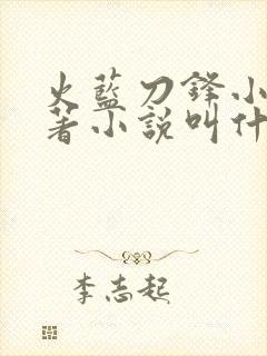 火蓝刀锋小说原著小说叫什么名字封面