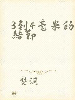 3到4毫米的肺结节