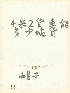 4米2货车能拉多少吨货