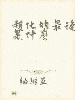 赵化明最后结局是什么封面