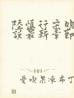 陆慎行宋明伊小说最新章节免费阅读