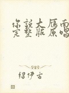 你说大雁南飞后完整版原唱封面