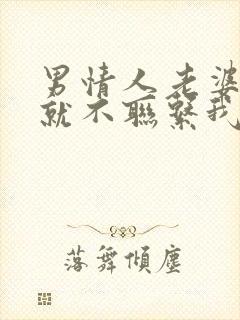 男情人老婆回来就不联系我了封面