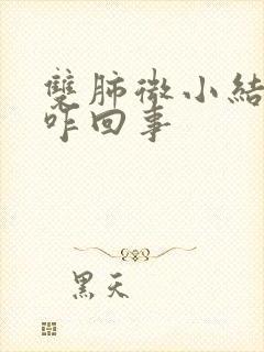 双肺微小结节是咋回事