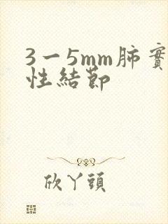 3一5mm肺实性结节