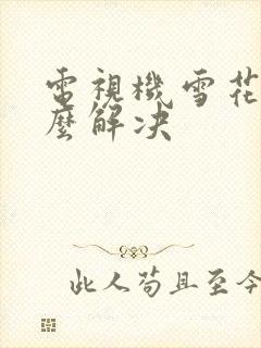 电视机雪花屏怎么解决