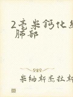 2毫米钙化结节 肺部