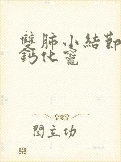 双肺小结节右肺钙化灶封面