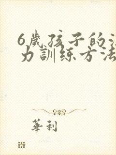 6岁孩子的注意力训练方法
