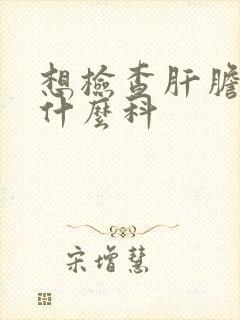 想检查肝胆脾挂什么科封面