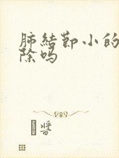 肺结节小的能消除吗