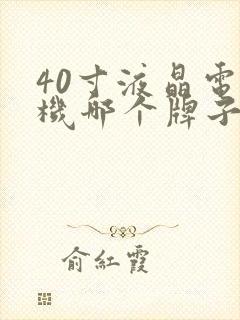 40寸液晶电视机哪个牌子好