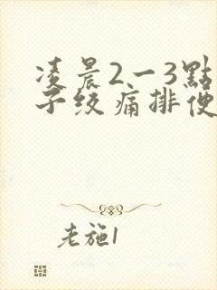 凌晨2一3点肚子绞痛排便困难