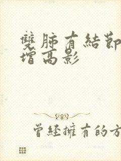 双肺有结节密度增高影封面