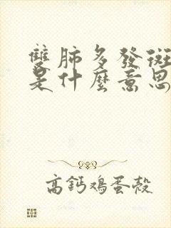 双肺多发斑点影是什么意思