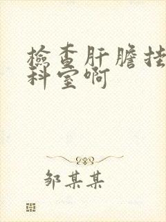 检查肝胆挂什么科室啊