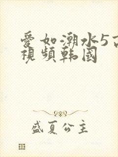 爱如潮水5高清视频韩国