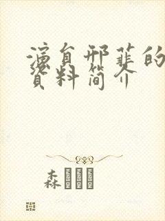 演员邢菲的个人资料简介封面