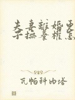 夫妻离婚更改孩子抚养权怎么办