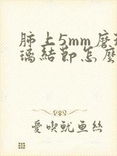 肺上5mm磨玻璃结节怎么治