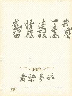 感情淡了我想挽留应该怎么挽留